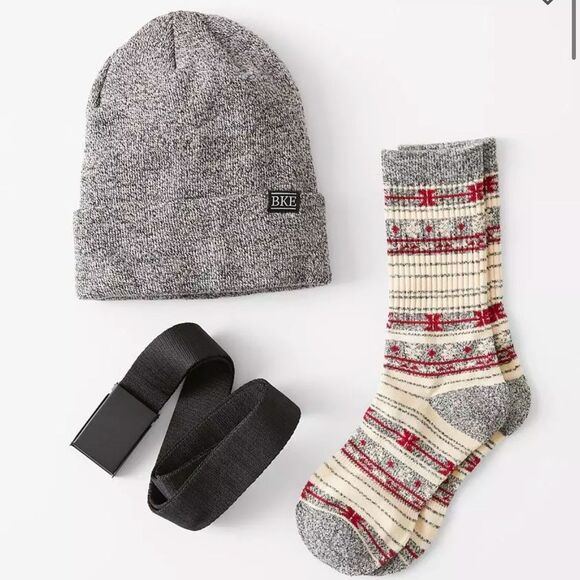 BKE Buckle store OSFM Men's sock belt beanie gift set NEW - Picture 1 of 3